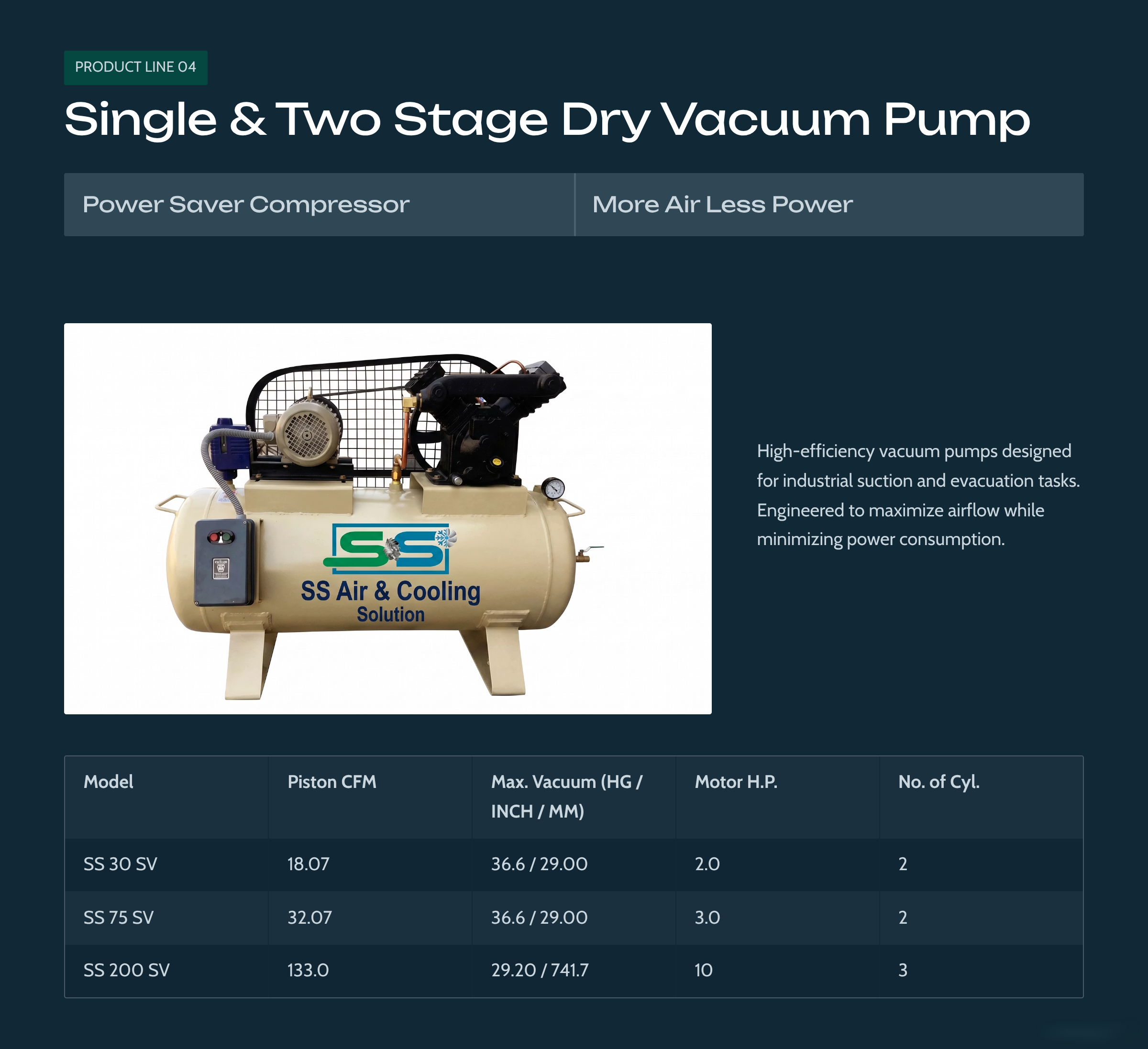 Catalogue Page 5 — Dry Vacuum Pump